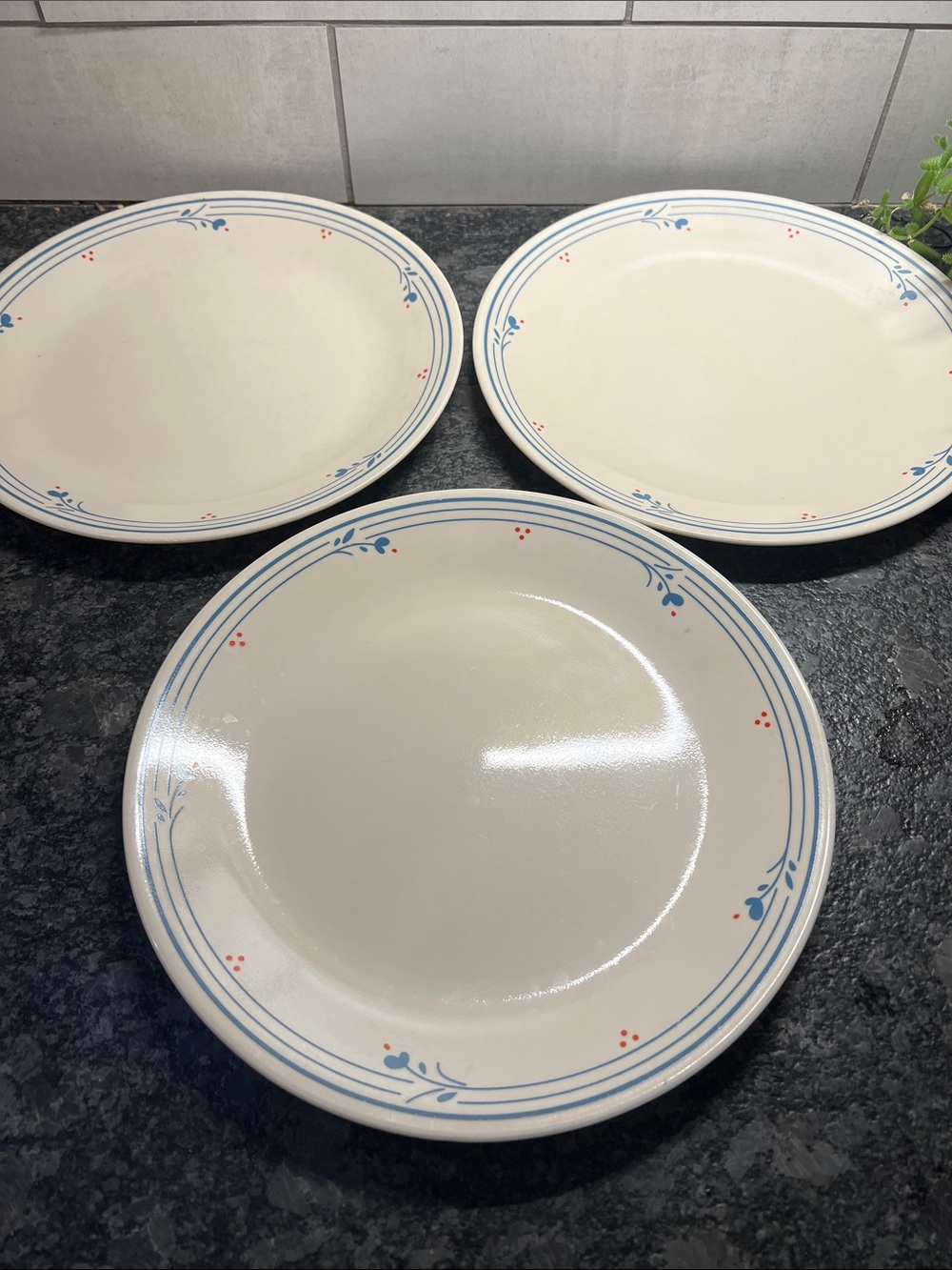 Corelle COUNTRY VIOLETS Dinner Plates 1980’s.  Discontinued.